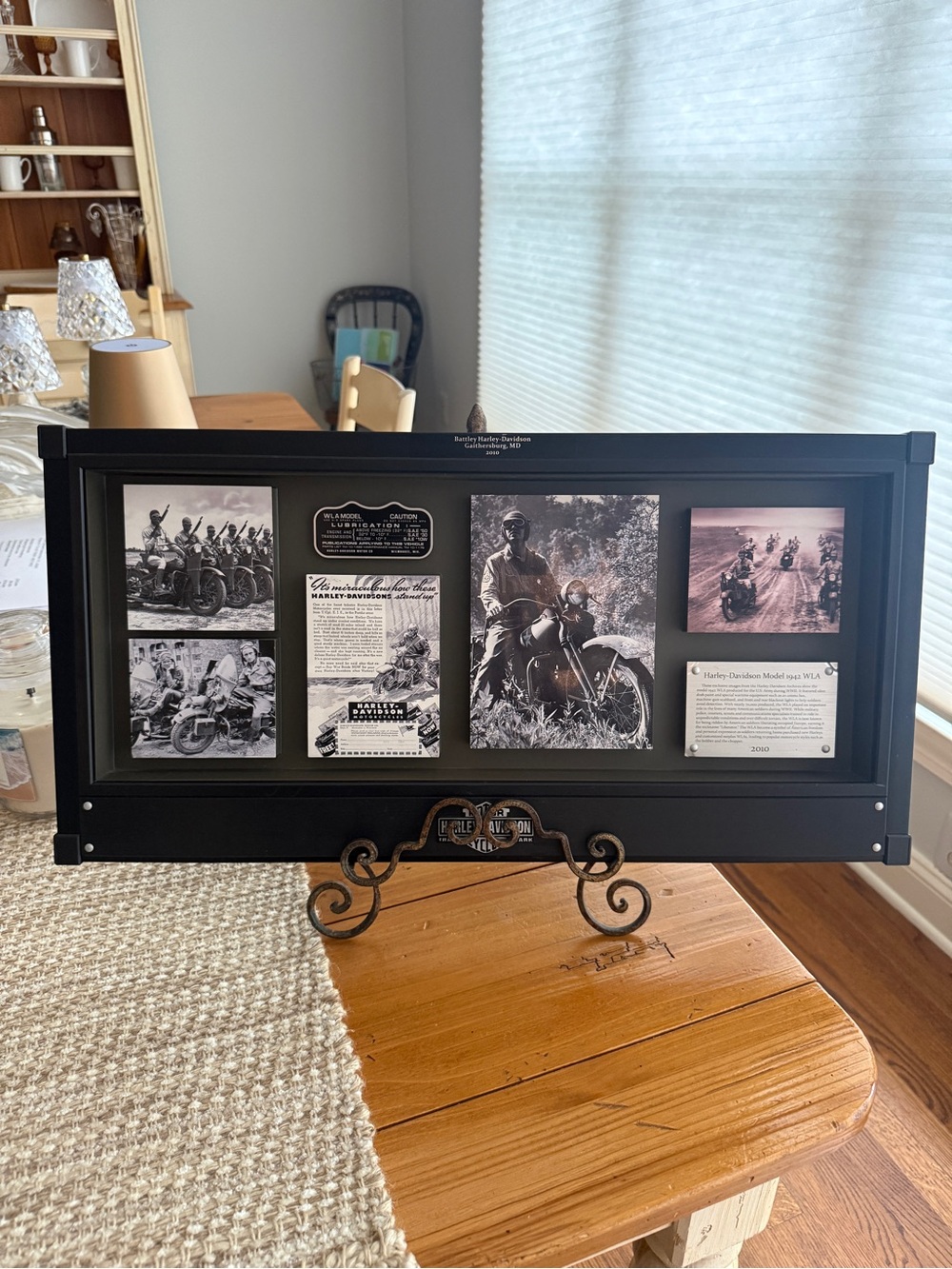 Harley Davidson 1942 WLA WWII Motorcycle Shadow Box Display 2010 Battley